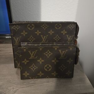 Louis Vuitton Monogram Brown Toiletry Bag Set